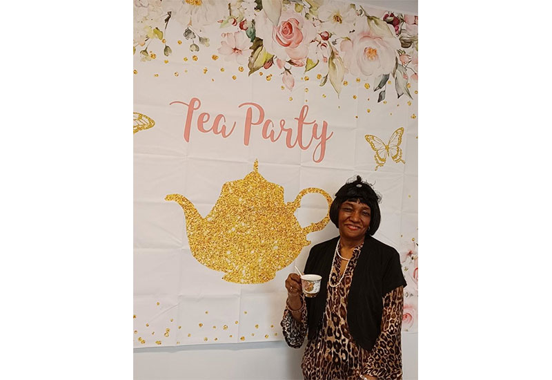 A photo of client MA at the Ladies Tea Party