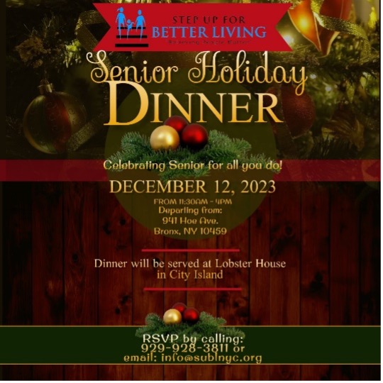 Senior Holiday Dinner event graphic.