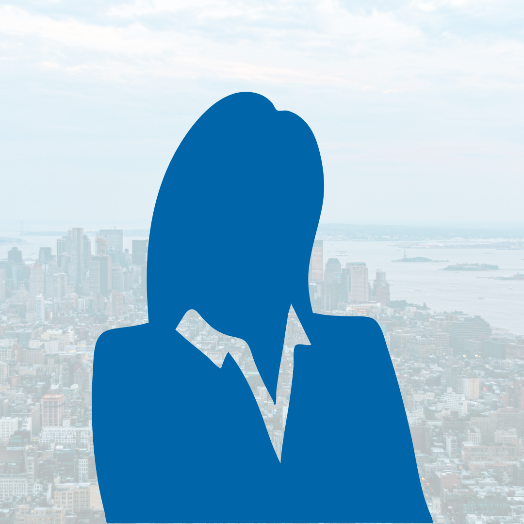 Generic silhouette of a business woman with nyc background